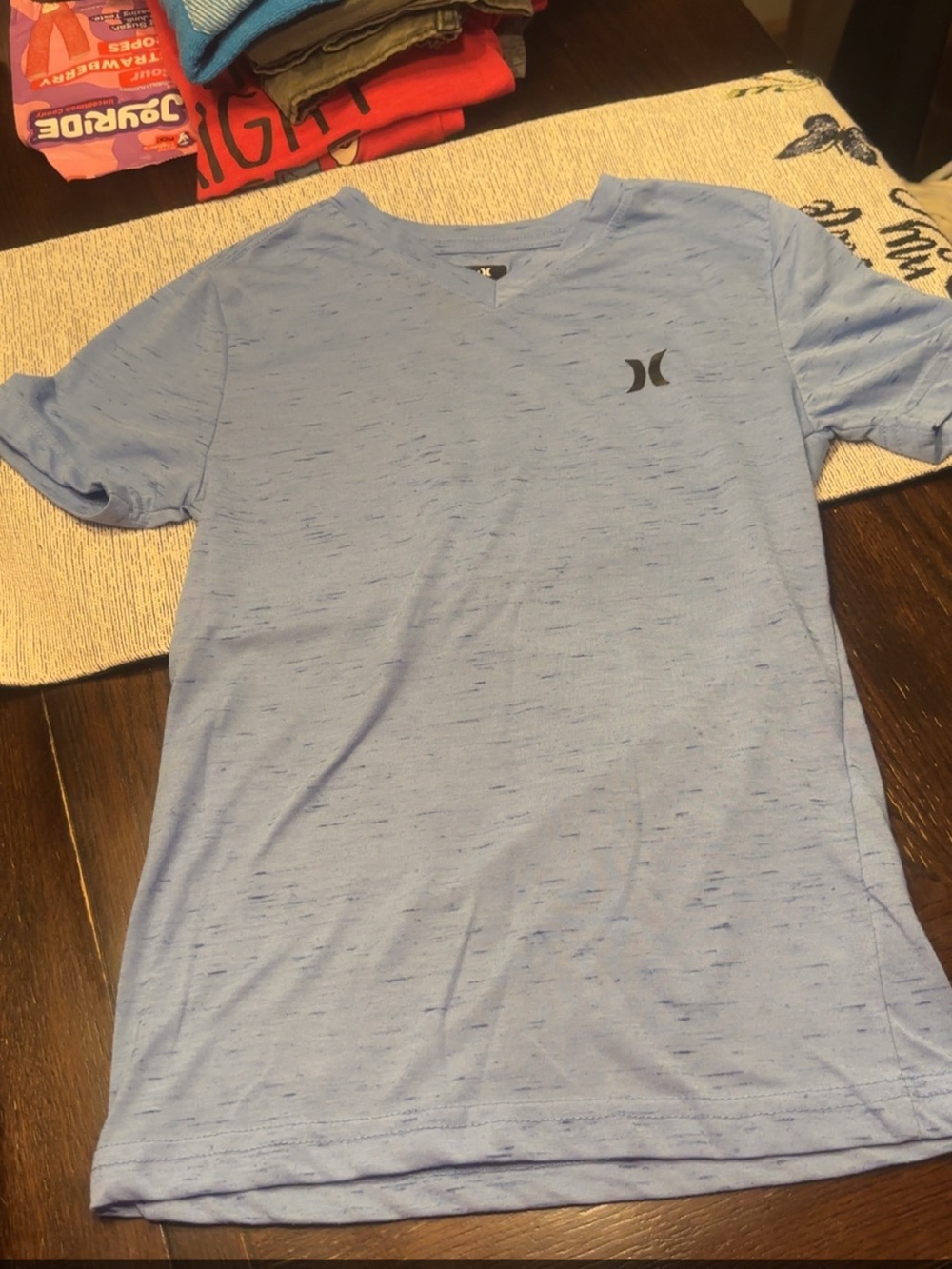 Hurley Light Blue Boys V-Neck Short Sleeve Tee